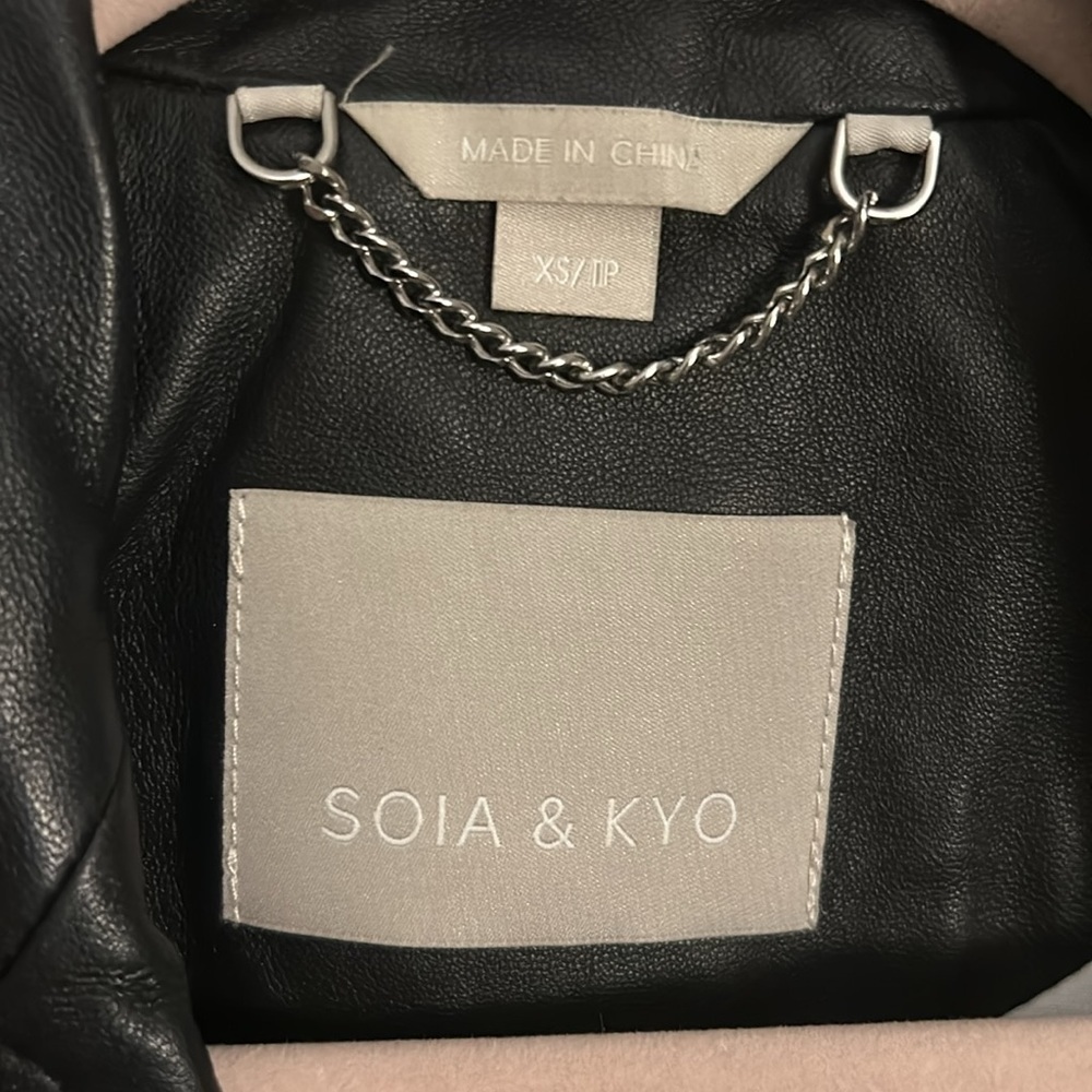 Soia & Kyo Leather Jacket sz XS - Picture 4 of 6